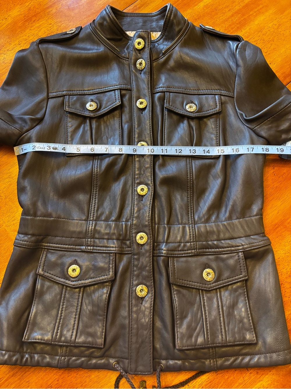 Women’s Bagatelle Vintage Brown Leather Utility Jacket Size L - Picture 3 of 15